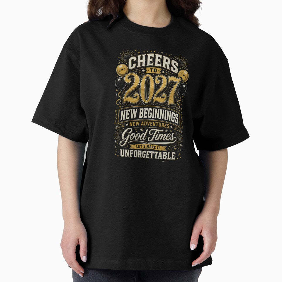 Copy of Happy New Year 2027 Vintage Gold Celebration T-Shirt | Festive Party Design 1 by Beauty2244