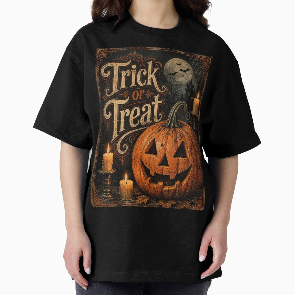 Retro Trick or Treat Distressed Pumpkin Halloween by BoldPowStudio