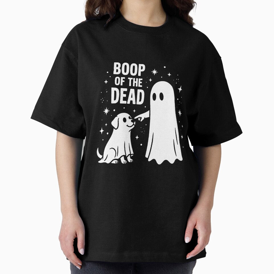 Boo-P of the dead Funny Halloween Ghost Dog Booping Nose Design by w66aboo