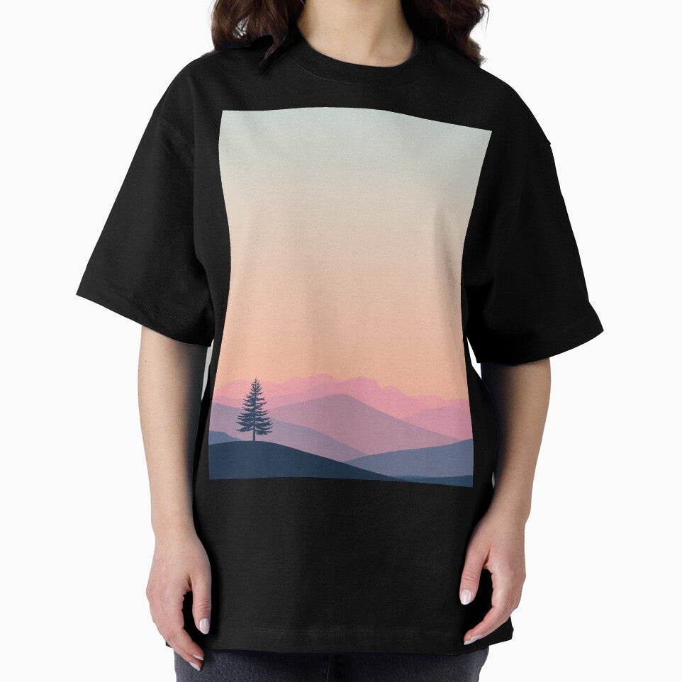 Serene Mountain Sunrise Minimalist by Art-by-Teju