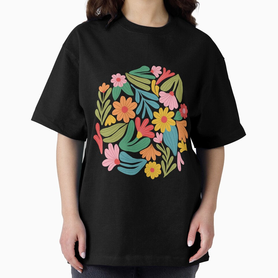 Bright happy flowers in blue by Illustrated by Nat