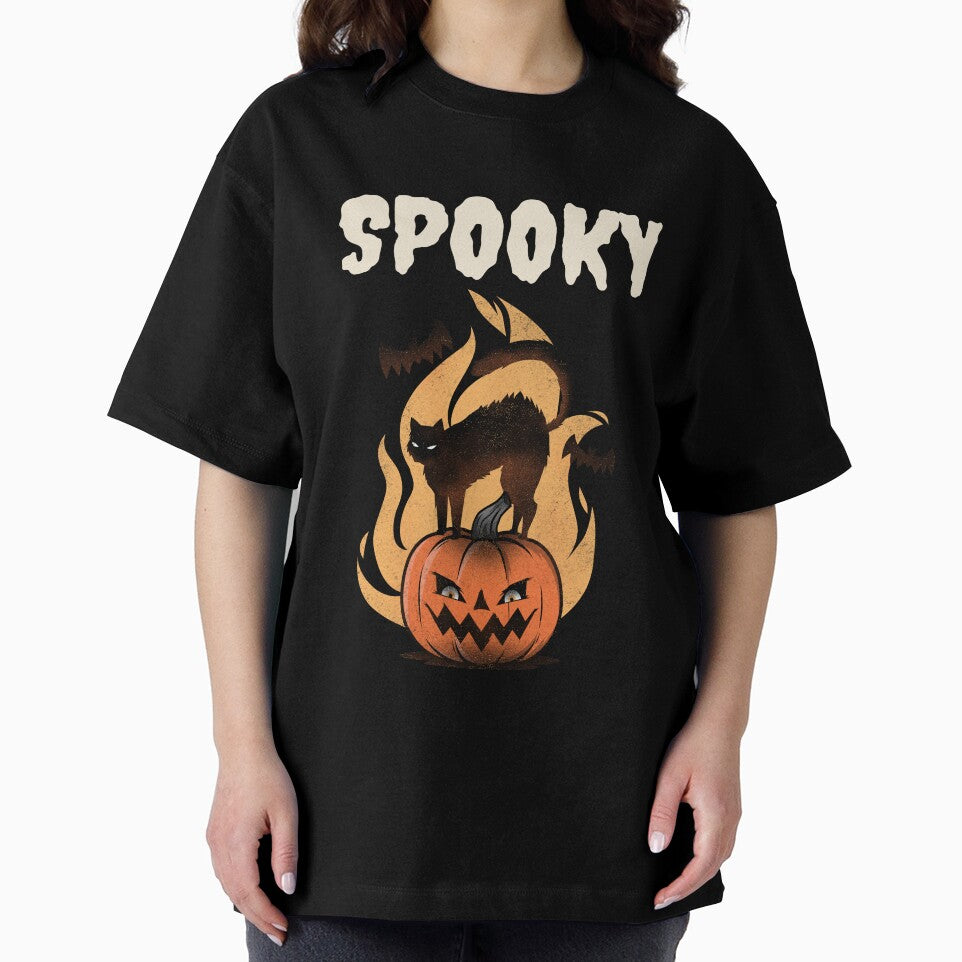Spooky Black Cat on a Grinning Halloween Pumpkin by Mariana Piana