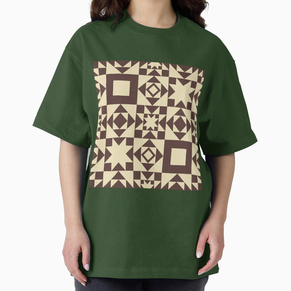 Autumnal Farmhouse Quilt in Cream + Brown by YesterdayColl