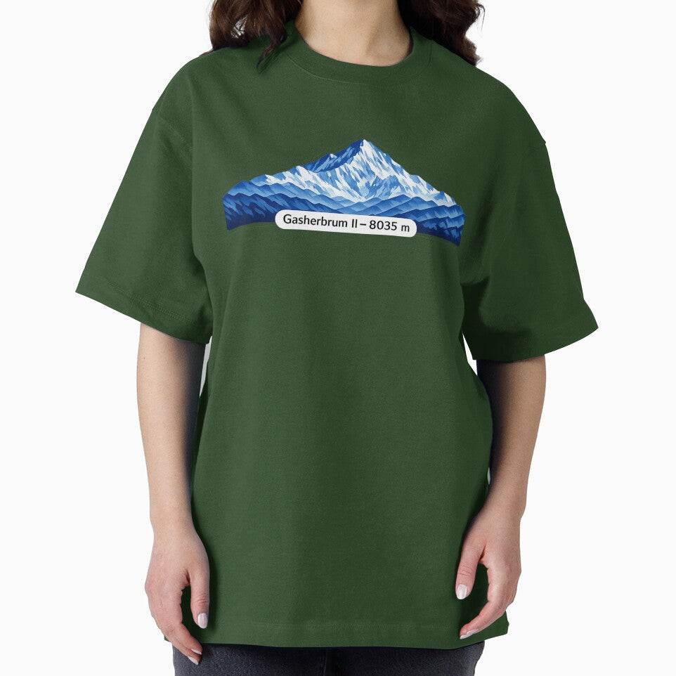 Gasherbrum II 8035 m – Minimalist Himalayan Mountain Sticker by Gabe1983