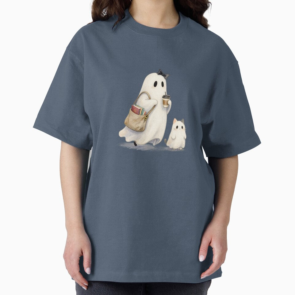 Cute Halloween Ghost with Cat by KiraChie