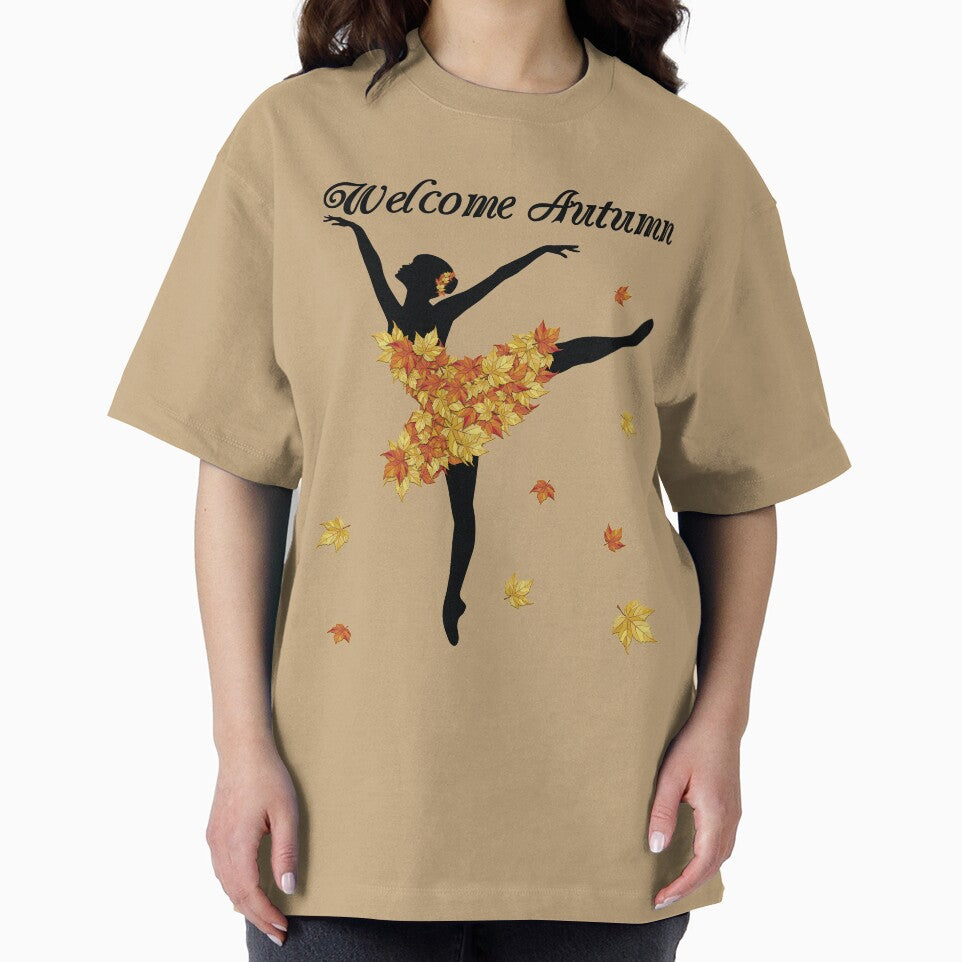 Welcome Autumn Elegant Ballet Dancer Silhouette Fall Leaves by dass-art