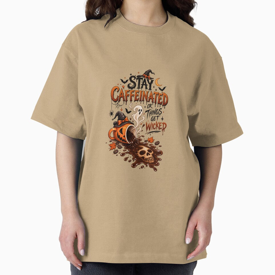 Halloween Coffee Shirt Stay Caffeinated Spooky Season by Noviyastudio