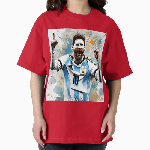 "Messi's Goal Celebration: Exuberant Joy with the Argentine National Team" by Artisticanvas