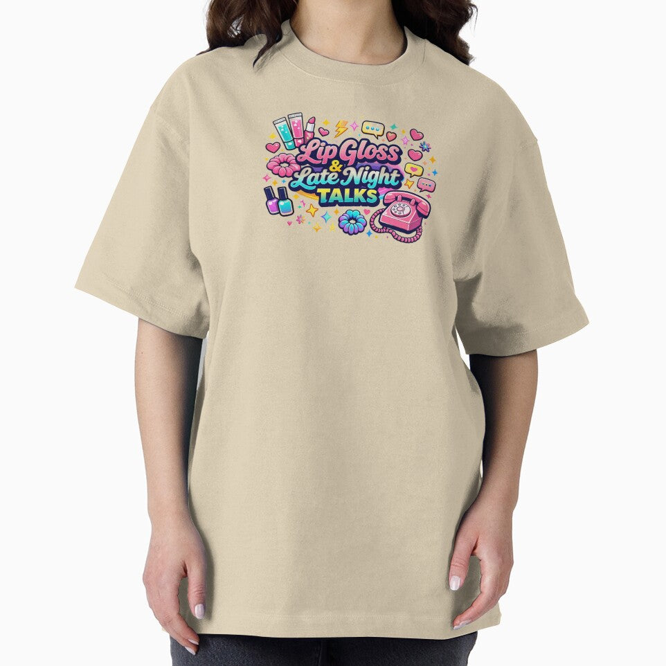 Lip Gloss & Late Night Talks Shirt – Retro 90s Sleepover Aesthetic Tee | Vintage Girl Nostalgia by MEMORY-LN-Tees