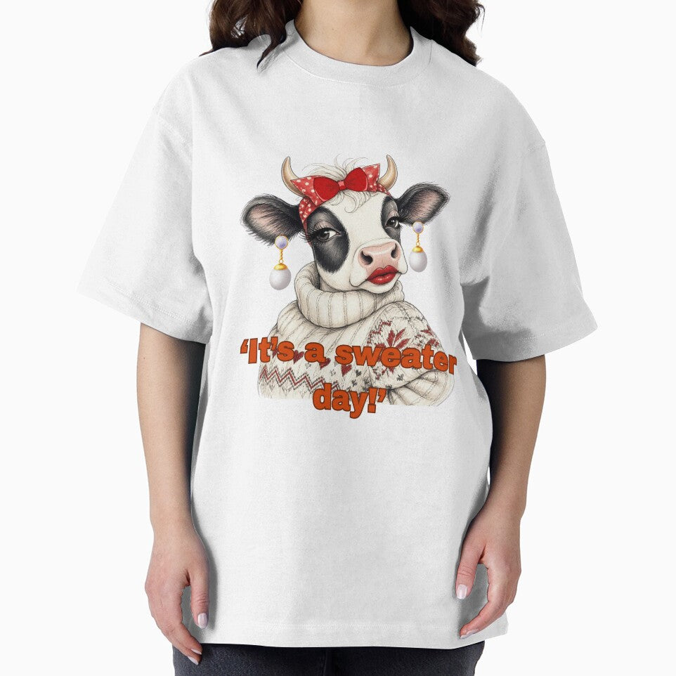 Sweater Weather Cow - T Shirt and Accessories by soprinted