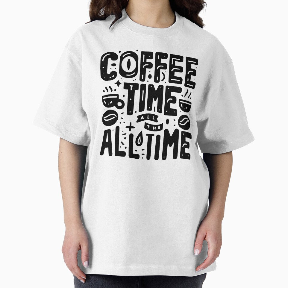 Coffee Time All The Time Minimal Typography | Coffee Addict Design by Lulunza