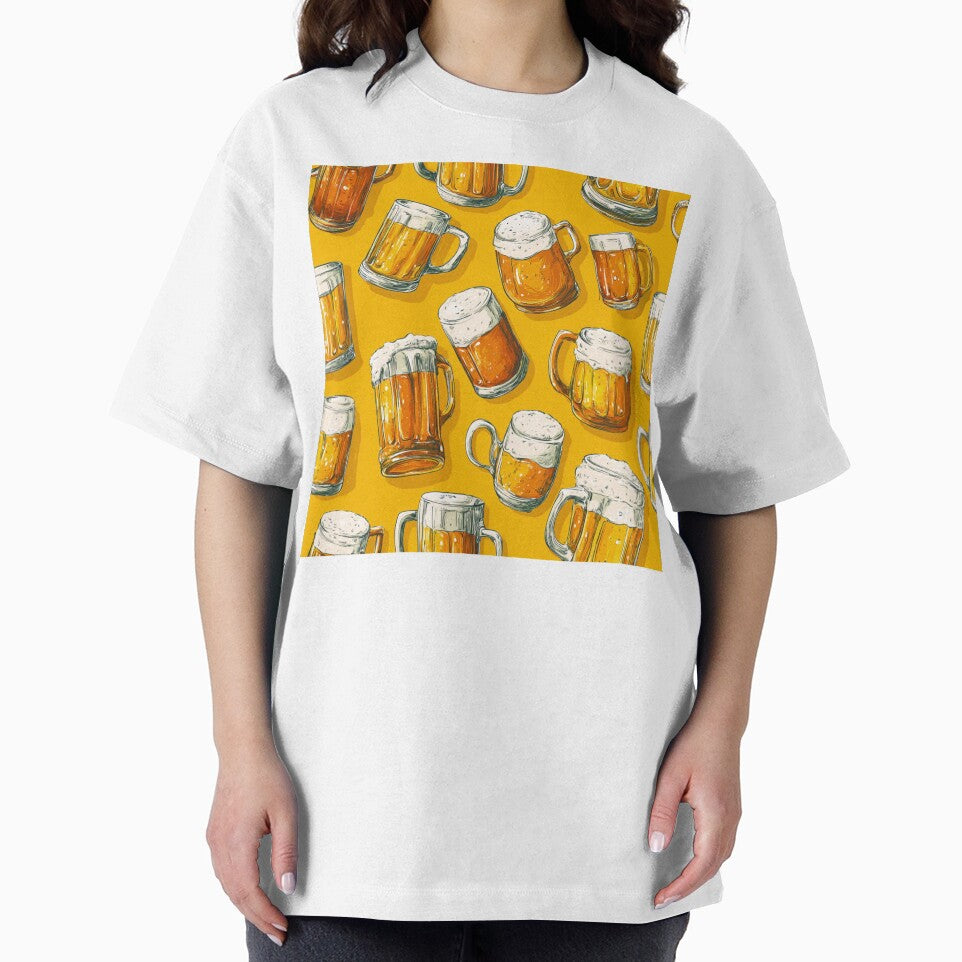Frothy Beer Mugs Pattern Ale Lager Drinker by NicolasGlowArt