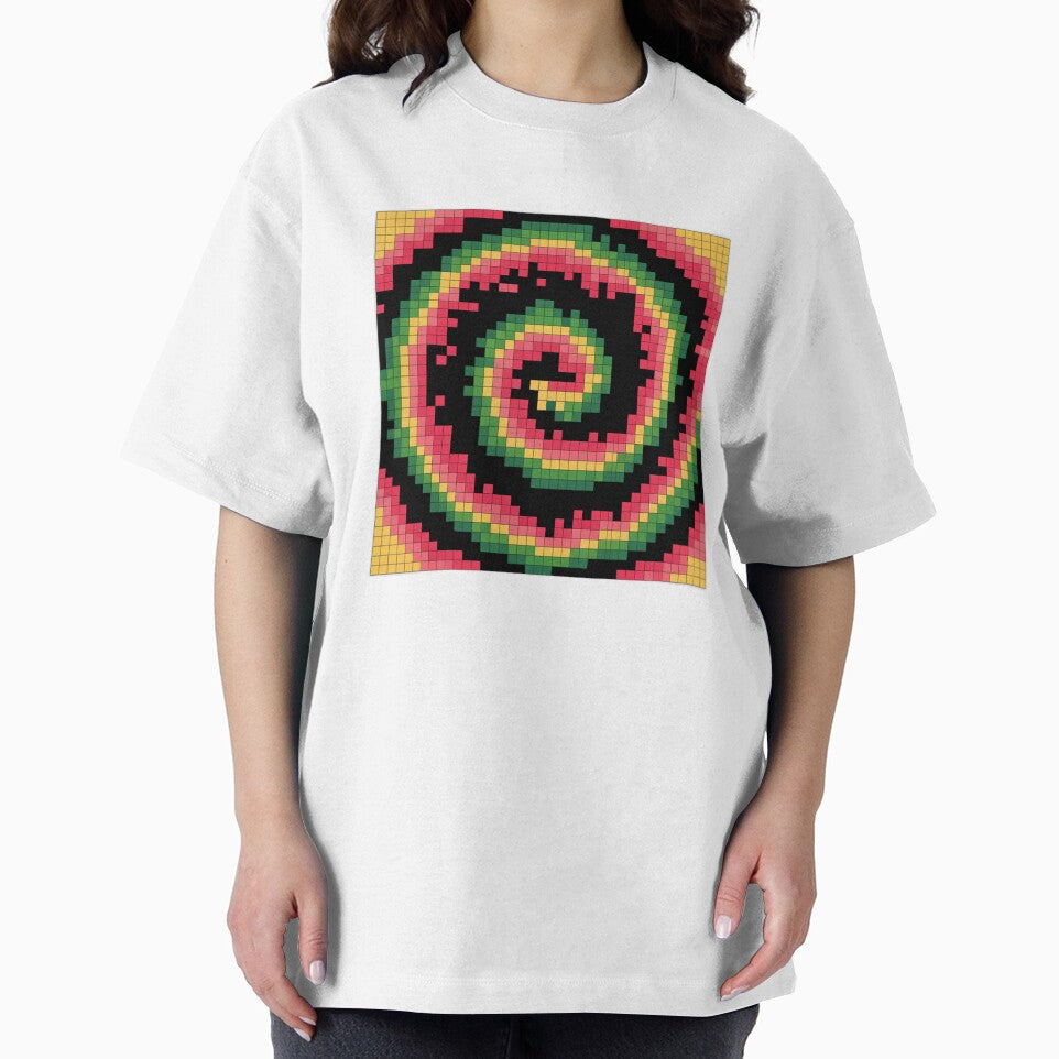 Retro Pixel Art Swirling Tie Dye Pattern by Bloomkept