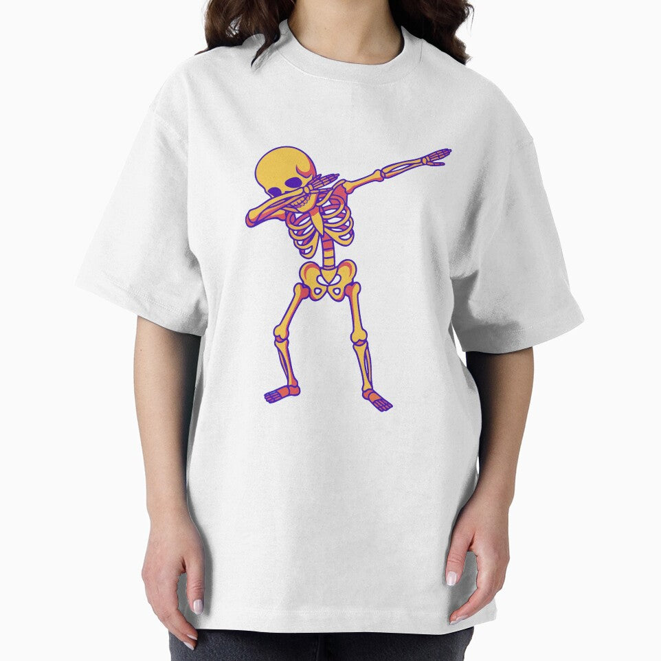 Dabbing Skeleton Funny Halloween Meme Illustration by Horrify