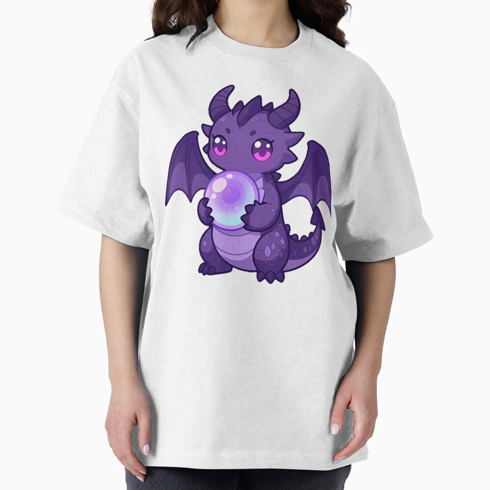 Violet Dragon with Crystal Ball by IllumeInk