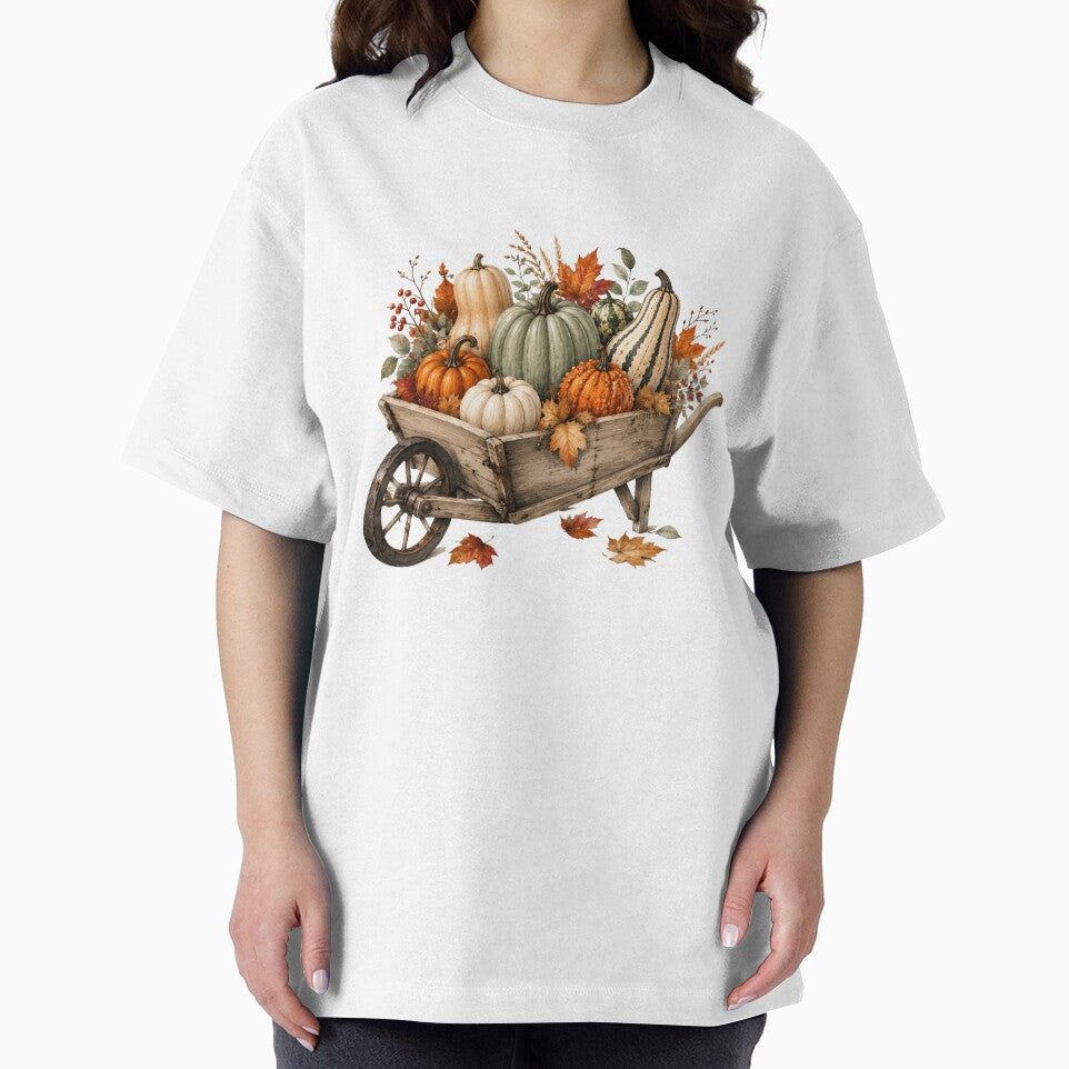 Rustic Autumn Pumpkin Wheelbarrow by Wild Ink Studio by Barbara