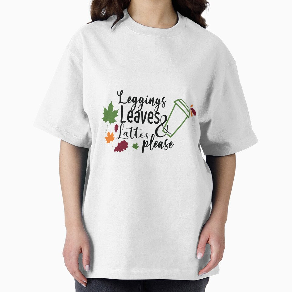 Leggings leaves and lattes please. Women Autumn Design by mintandbeer