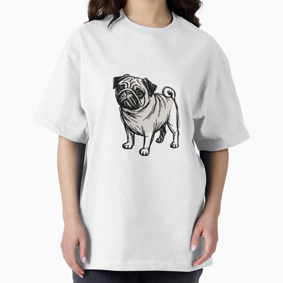 an abstract scribble-style pug created with chaotic black hand-drawn lines by 123ks