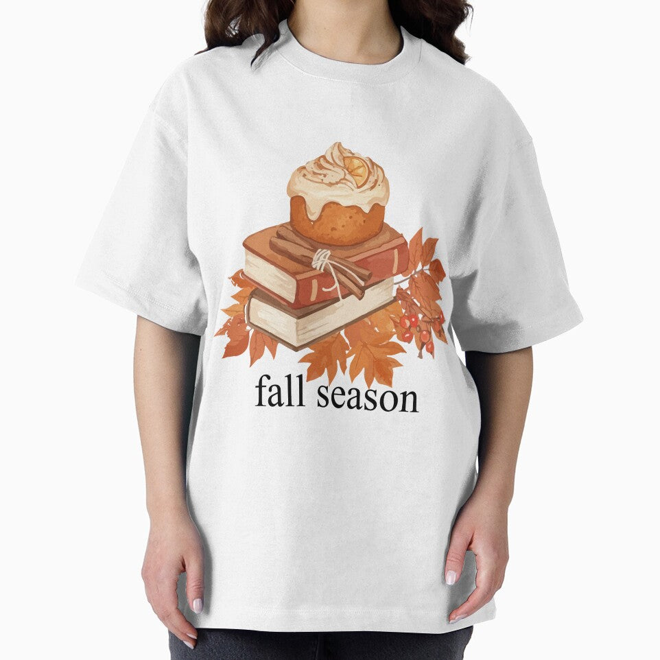 Cozy Autumn Books And Dessert Illustration on white by designsoftinaa