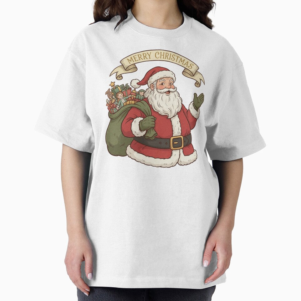 Merry Christmas Retro Santa – Vintage Holiday Design, Cute Santa Gift Shirt, Festive Christmas Outfit by Infinirish