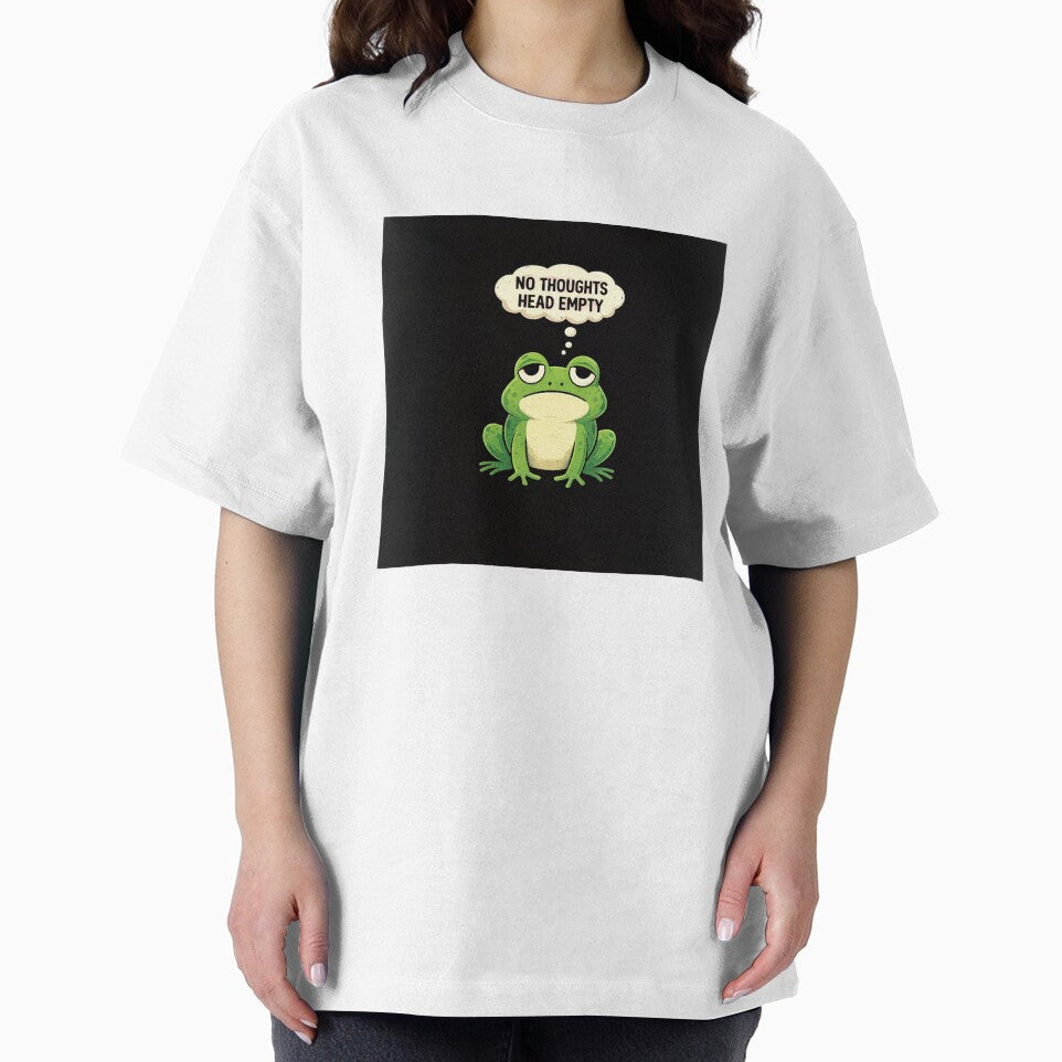 No Thoughts Head Empty Funny Frog Meme by Tropivaro