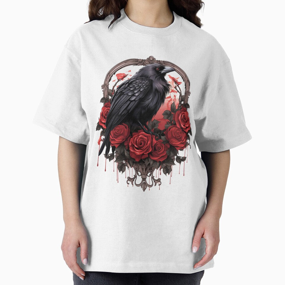 Goth Raven Surrounded by Roses by lortilo