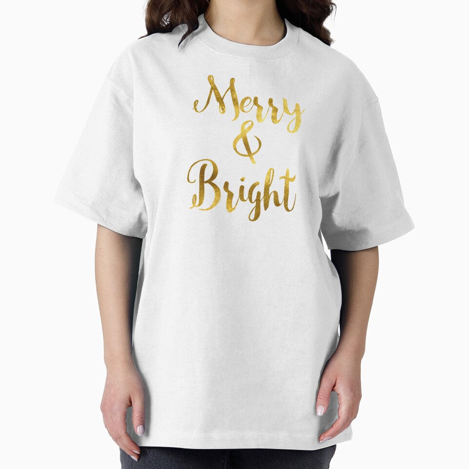 Merry & Bright - Faux Gold Foil by tshirtstylist
