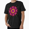 Fuscia and Gold Rose Flower Mandala by Sara Graham-Costain
