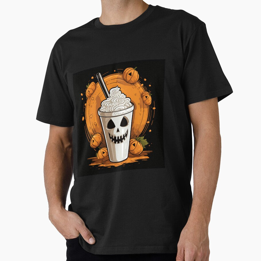 Vintage Coffee cup with halloween pumpink Sublimation Design by BabydellArt