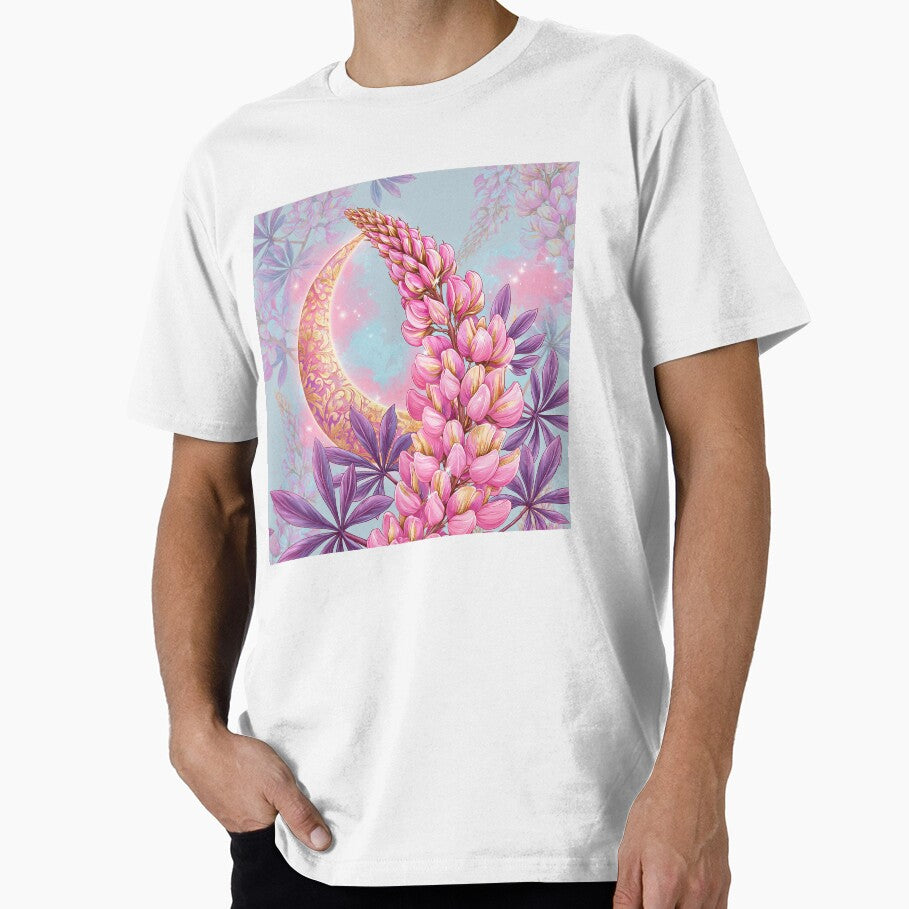 Lupine in GardenCottagecore Botanical Wildflower Aesthetic Tee by Anastasiia Yurevych