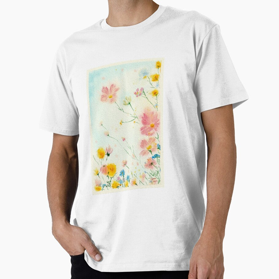 Wildflowers meadow watercolor painting by cyncolour