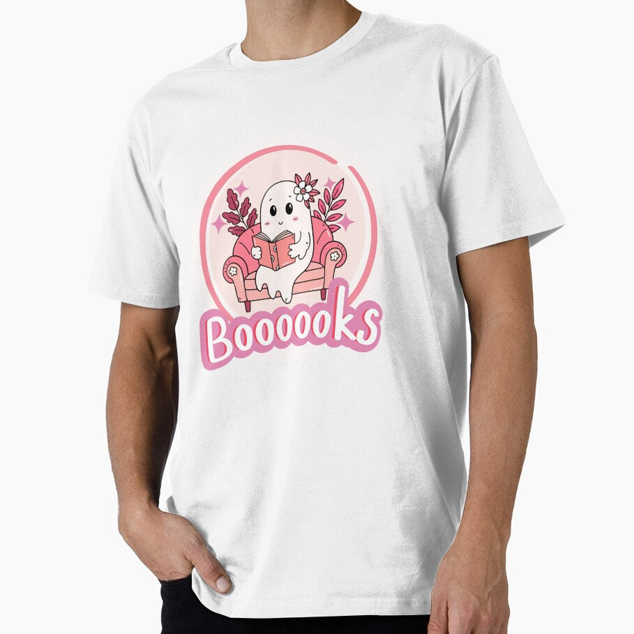Boooooks Spooky Book Lovers gift girly ghost reading a book by Librarian Lauren