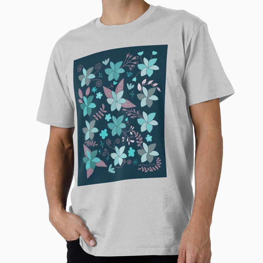 Folksy Wildflowers Blue by WalkSimplyArt