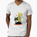 Mid Century Cat Sitting & Sipping by dreamprint