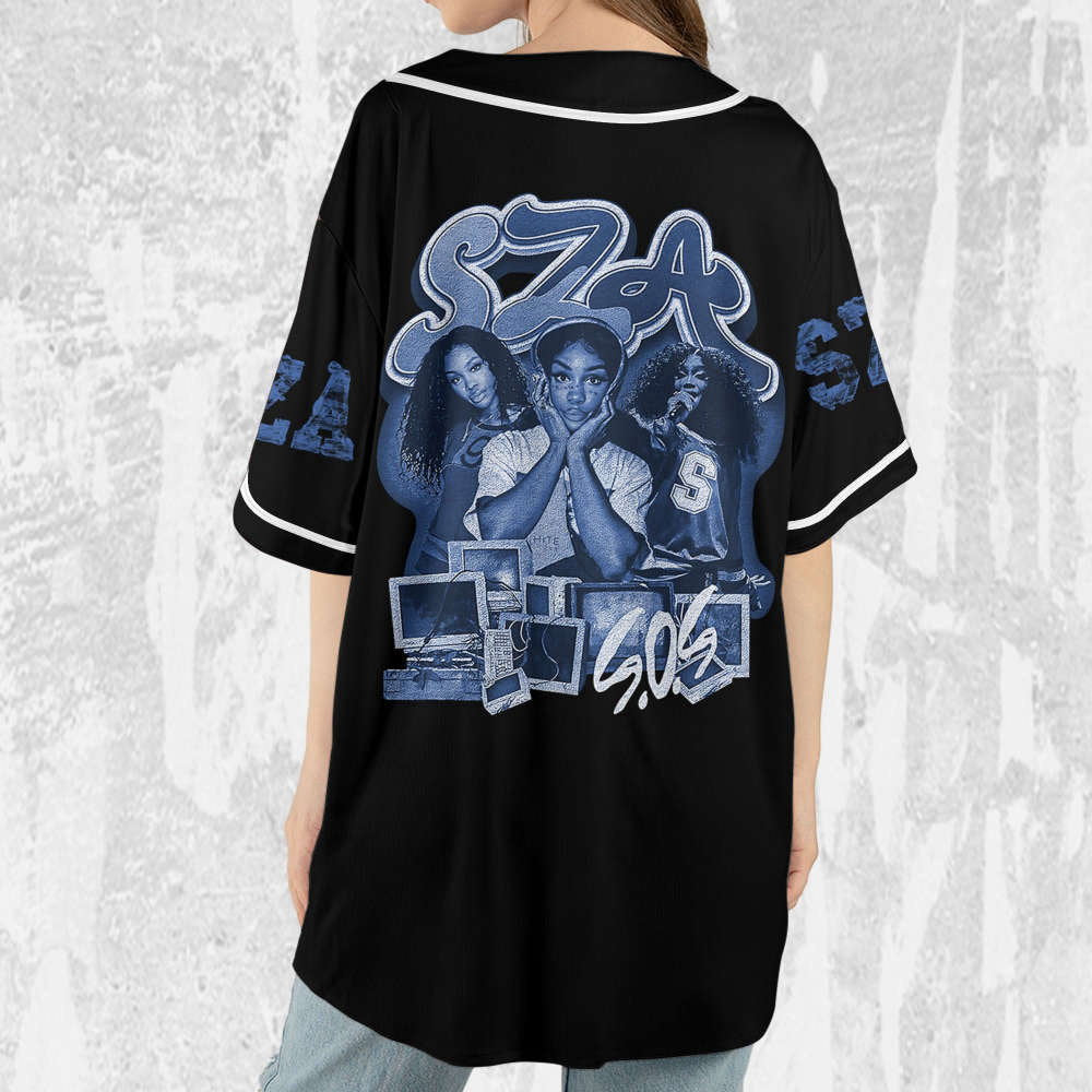 SZA Retro Vintage SOS Baseball Jersey - New Album Merch & Tour 2023 - Aopprinter