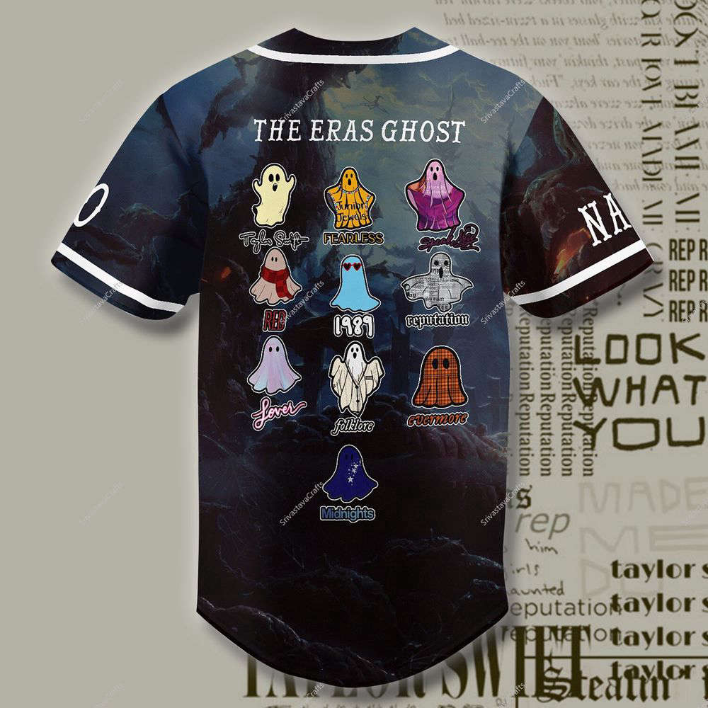 The Eras Tour Halloween Cottage Core Baseball Jersey, Taylor Ghost Eras - lylyprint.com