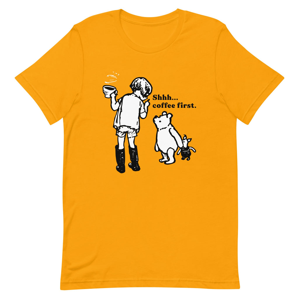 Shhh Coffee First Men's Signature Tee