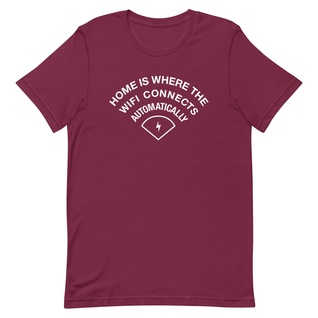 Home Is Where The WiFI Connects Automatically Men's Signature Tee