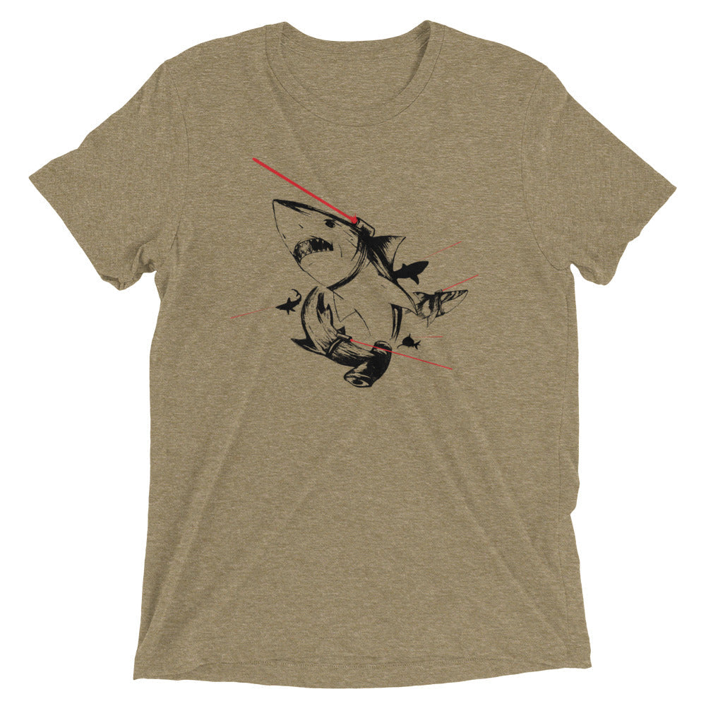 Sharks With Lasers Men's Tri-Blend Tee