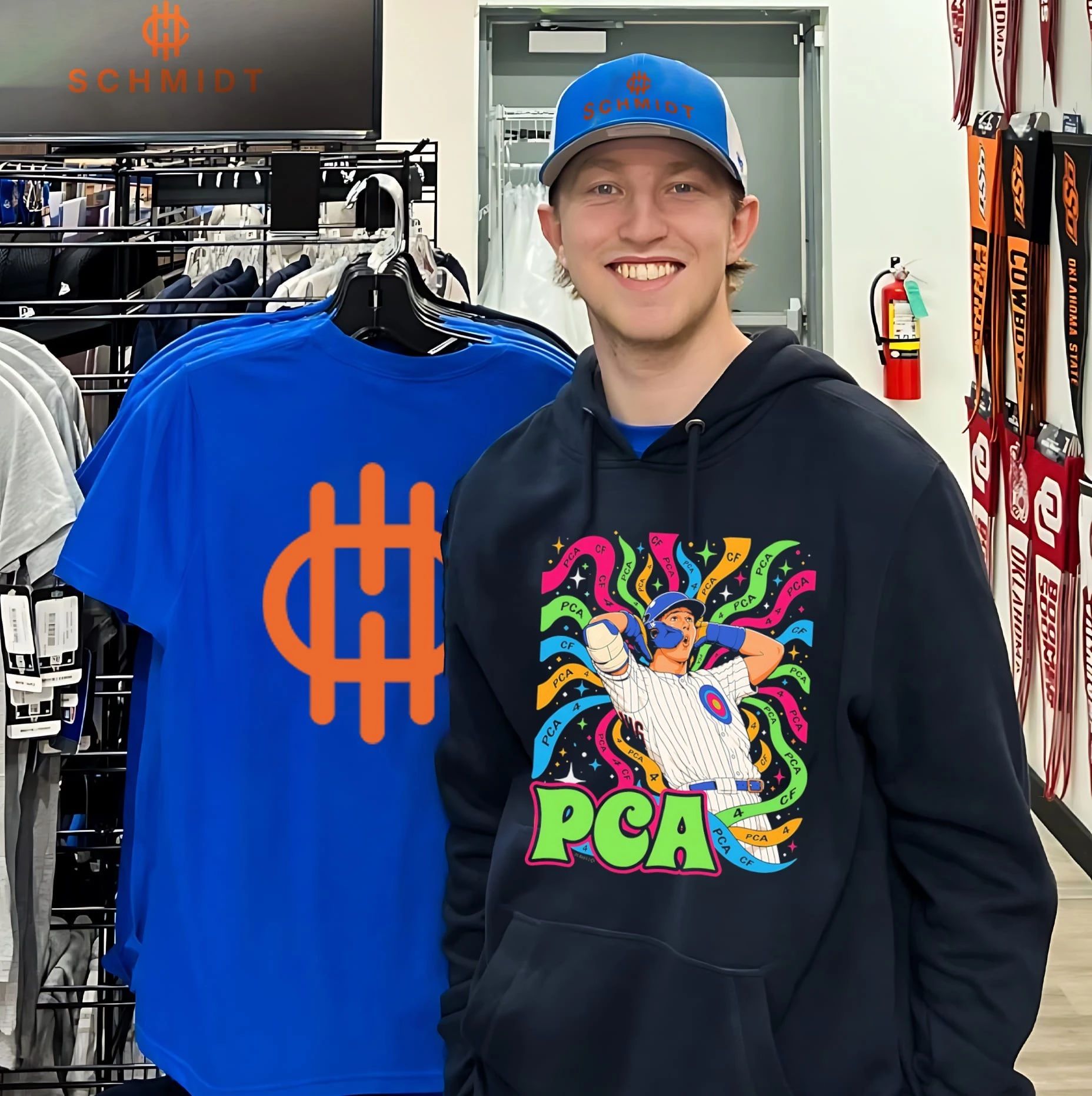 Chicago Cubs Peter Crow Armstrong posing illustrated shirt