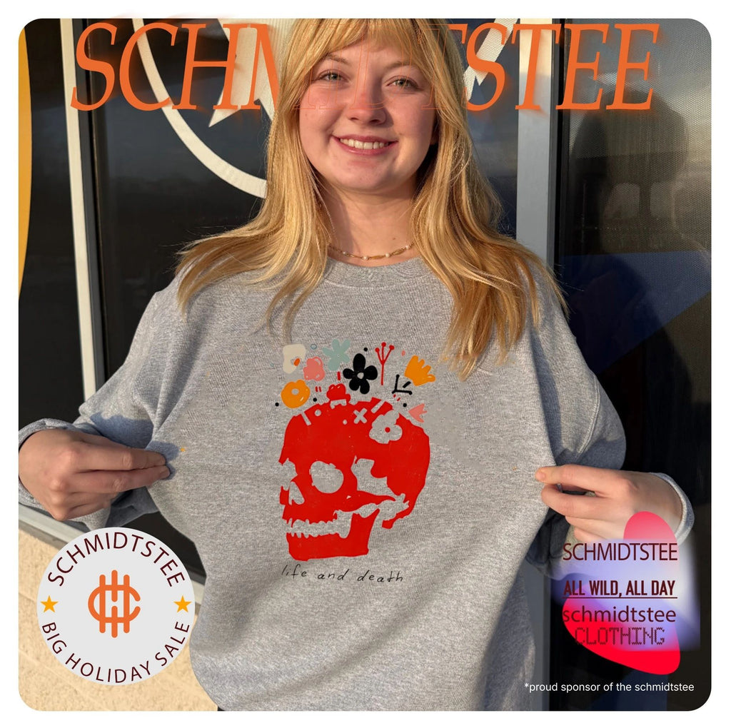 Skull life and death graphic shirt