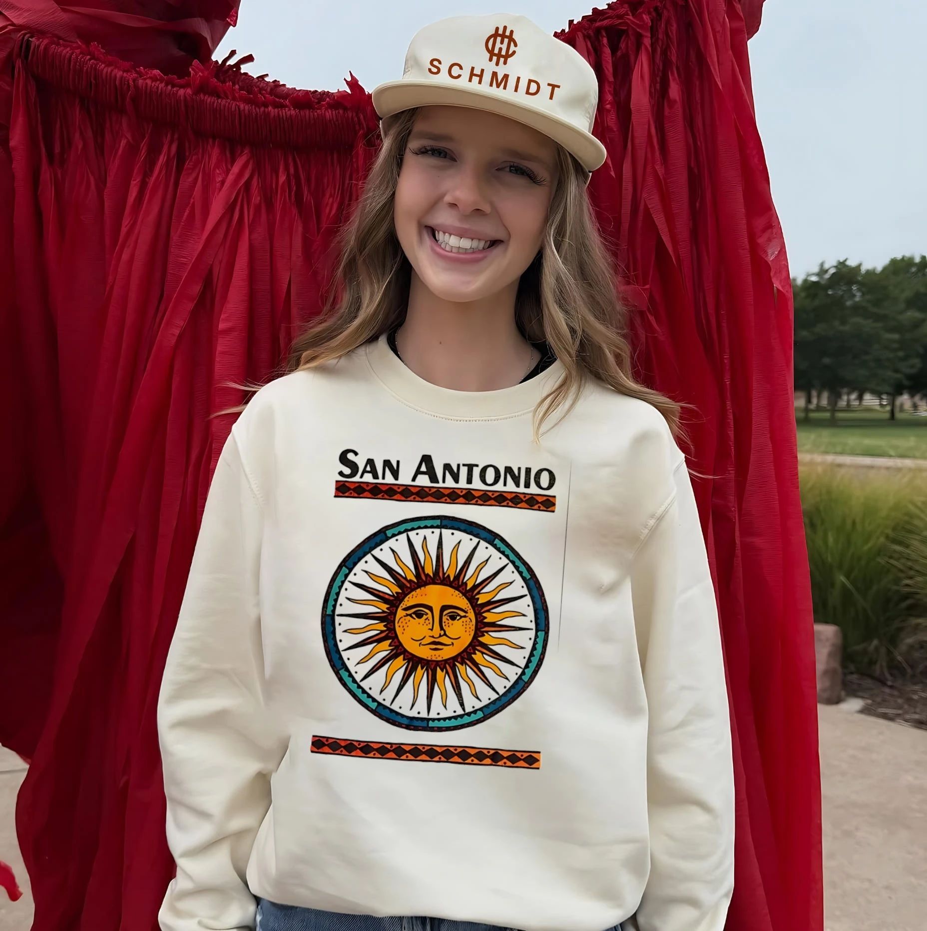 San Antonio sunface graphic shirt