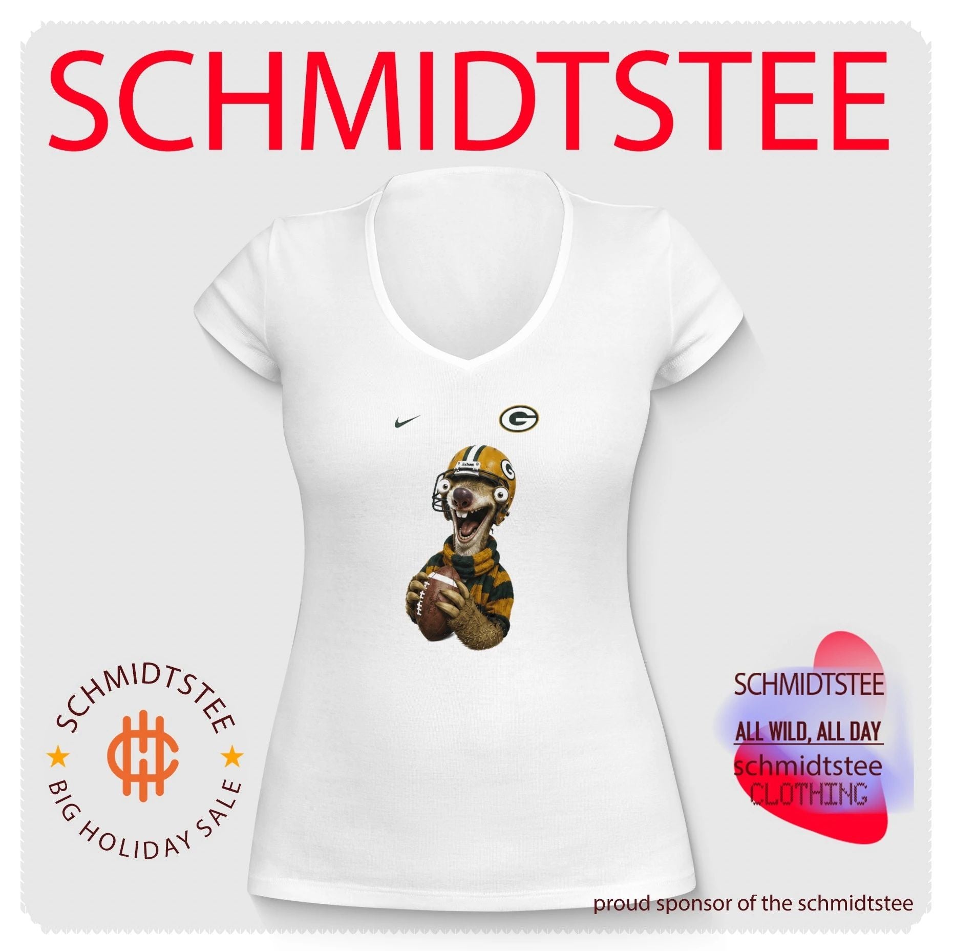 Sid the Sloth Green Bay Packers IceTeam shirt