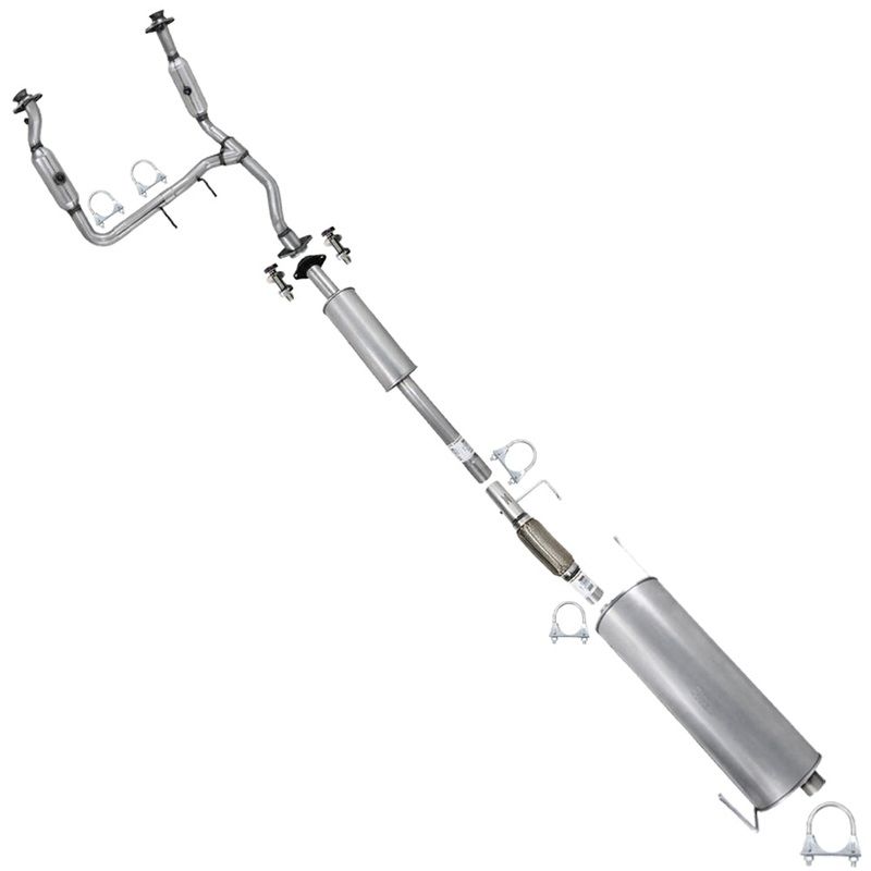 2011-2014 Ford F-150 3.5L 157in WB Pair of Exhaust Catalytic w/ Resonator Flex Pipes & Muffler Kit – EPA Approved