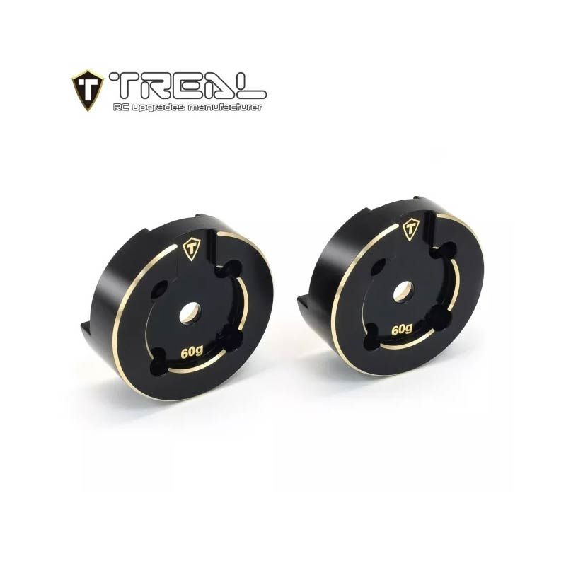 Treal UTB18 Capra Brass Outer Portal Covers Set CNC Machined Heavy Weight Upgrades (Black)
