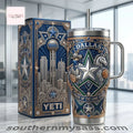 Dallas Lone Star Premium Engraved 40oz Stainless Steel Tumbler With Handle