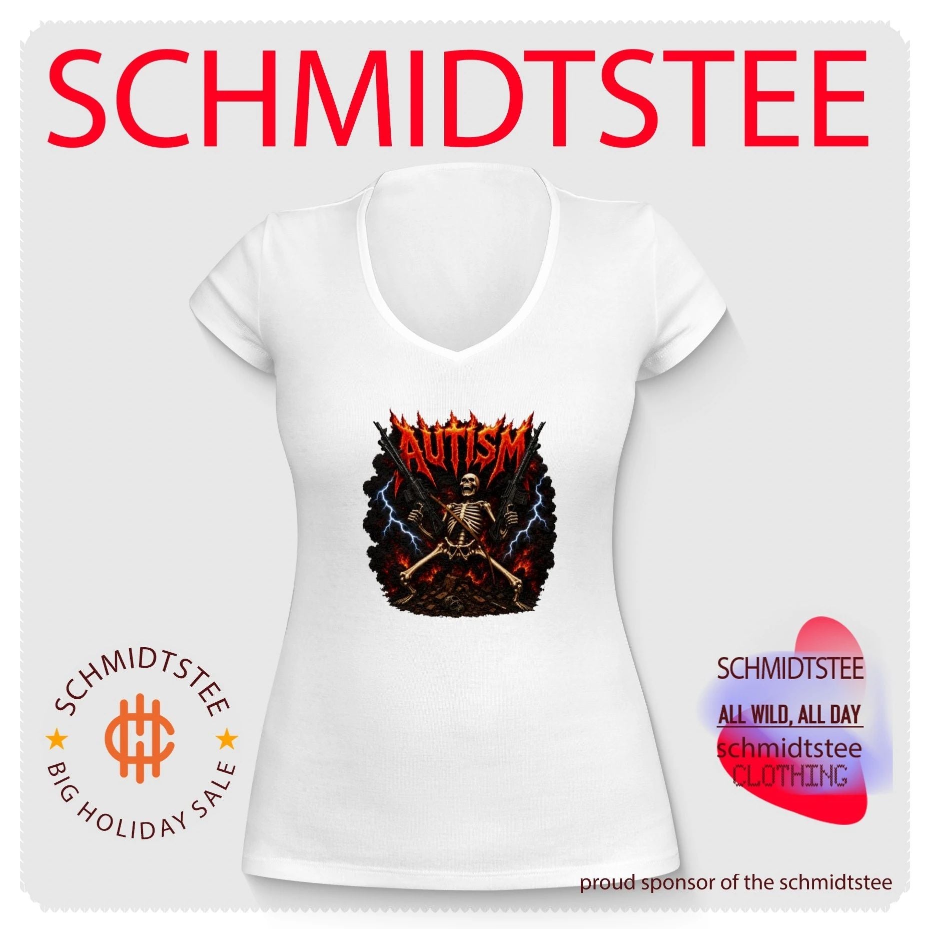 Autism Skeleton with Assault Rifles Heavy Metal Style shirt