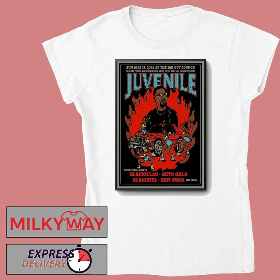 Juvenile The Far Out Lounge And Stage in Austin TX May 17 2026 Poster shirt