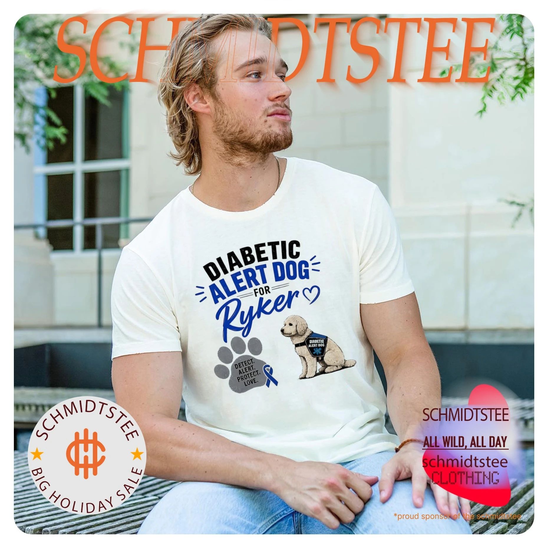 Ribbon Diabetic alert dog for Ryker shirt