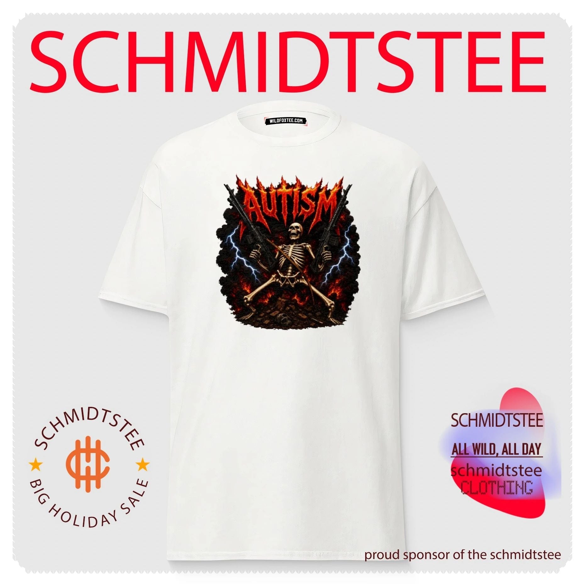 Autism Skeleton with Assault Rifles Heavy Metal Style shirt